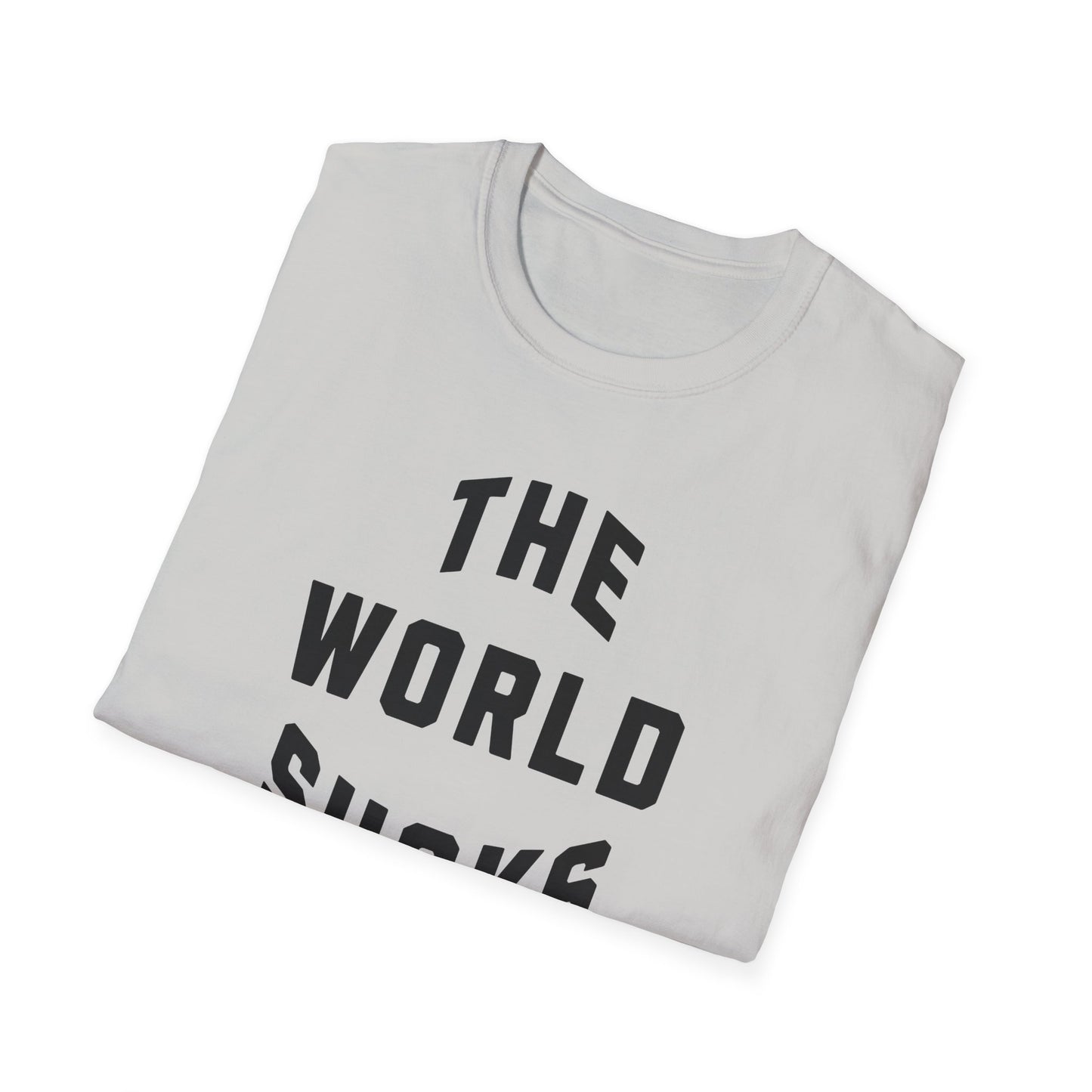 the world sucks vintage design tshirt