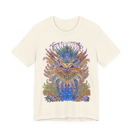 louis wain anthropomorphized cat painting psychedelic early 1900's cat design tshirt
