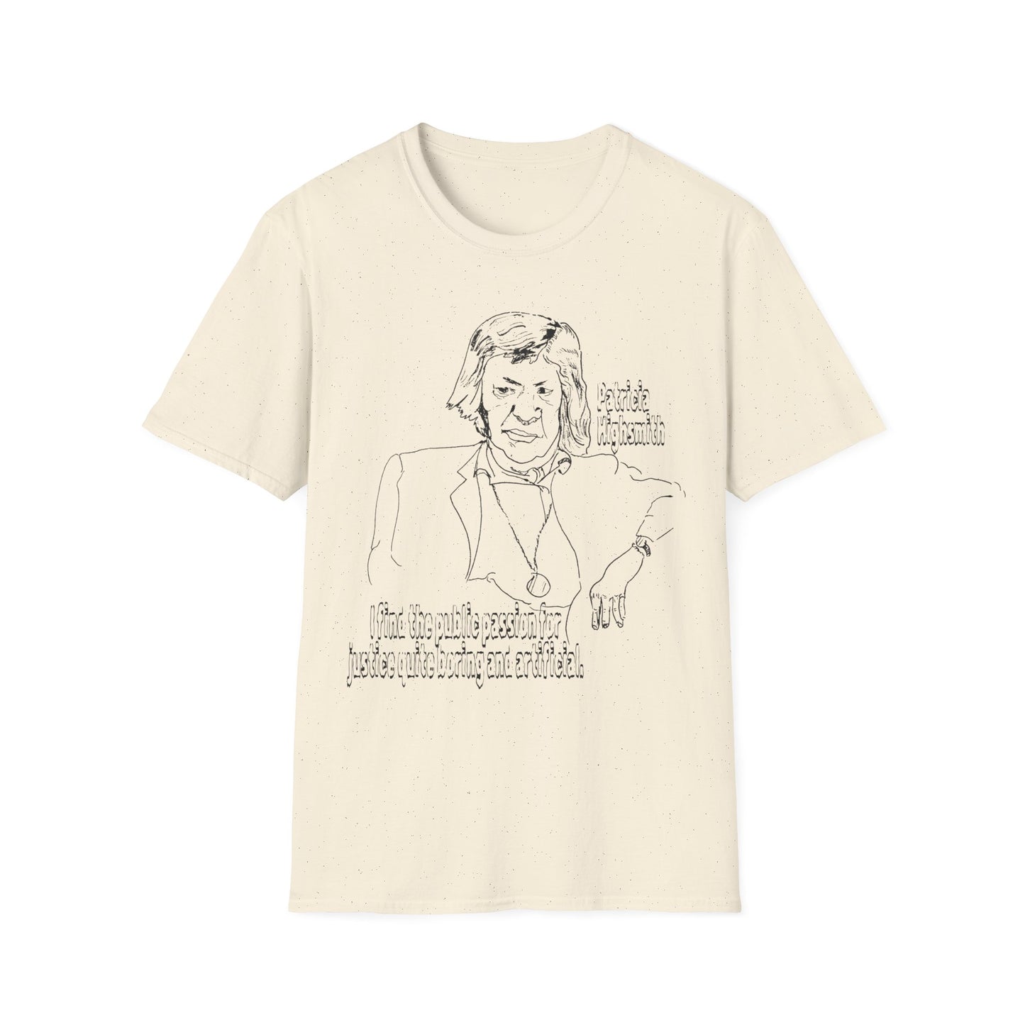 original drawing of patricia highsmith "I find the public passion for justice quite boring and artificial."