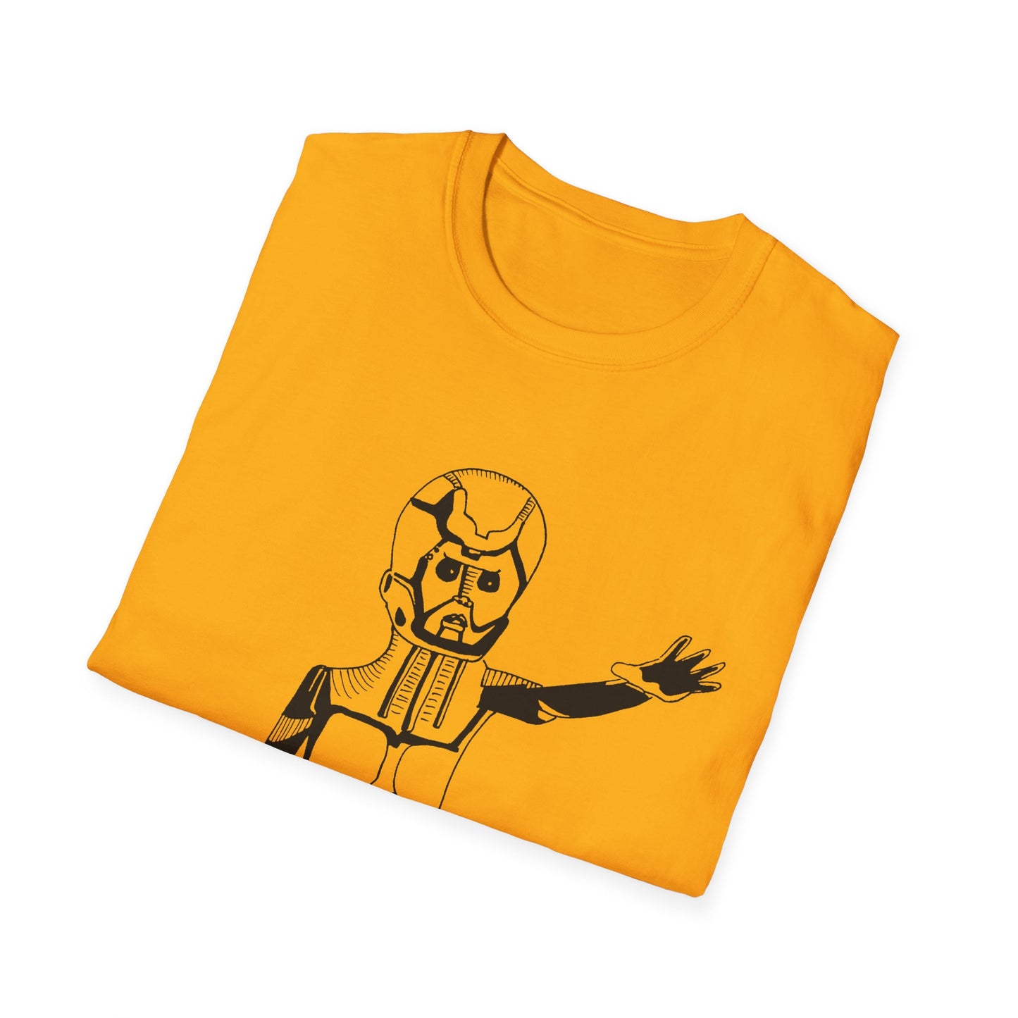 original drawing of astar the robot from planet danger canadian PSA no words tshirt