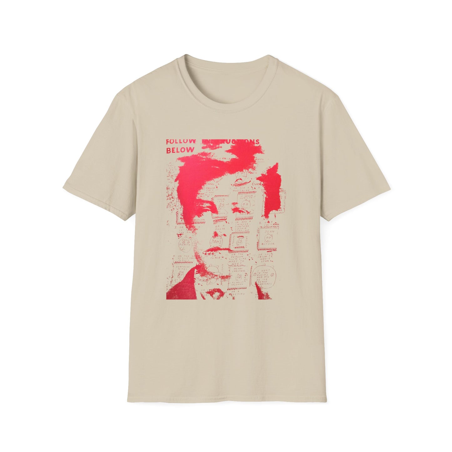 ray johnson arthur rimbaud art in red tshirt