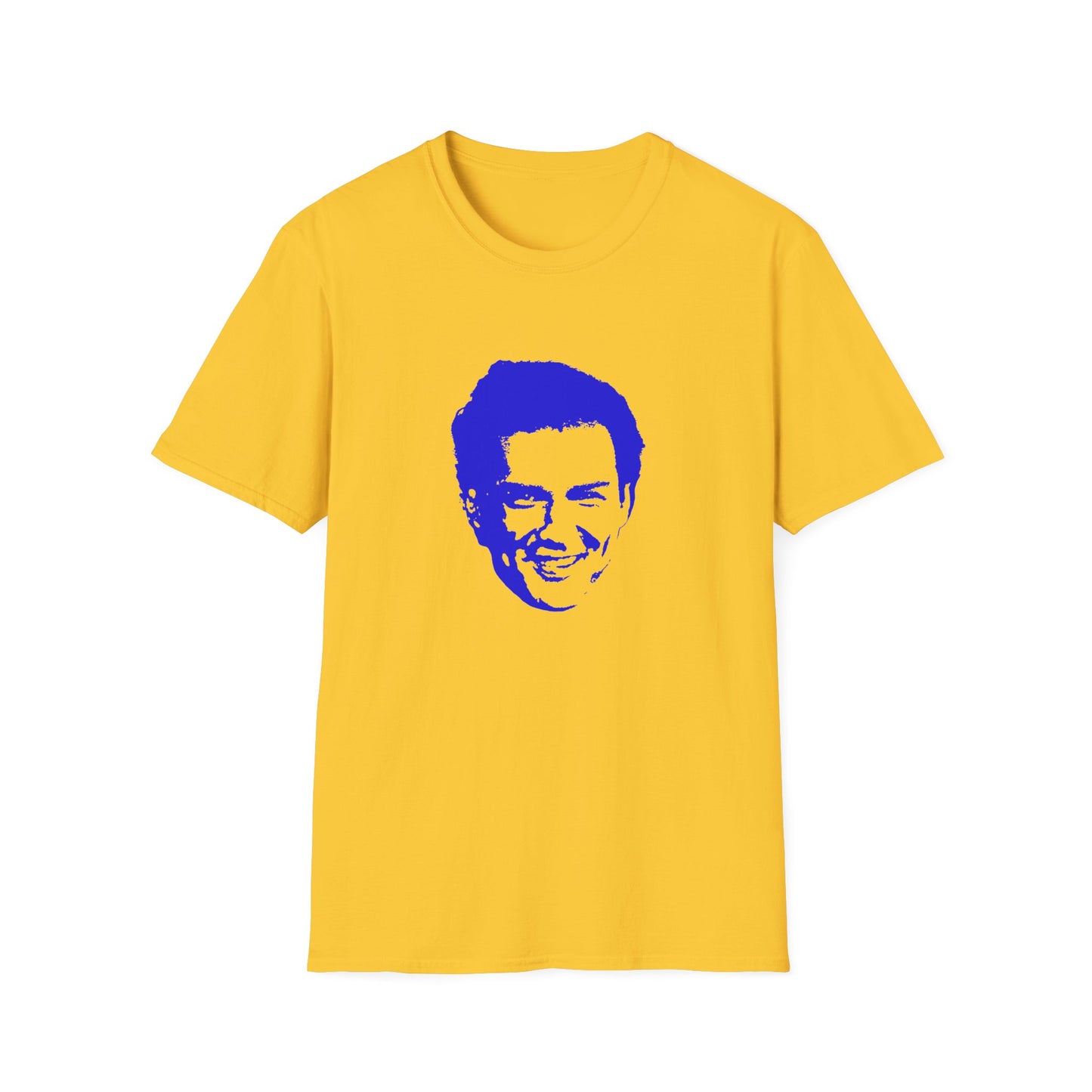 norm macdonald blue stencil face tshirt