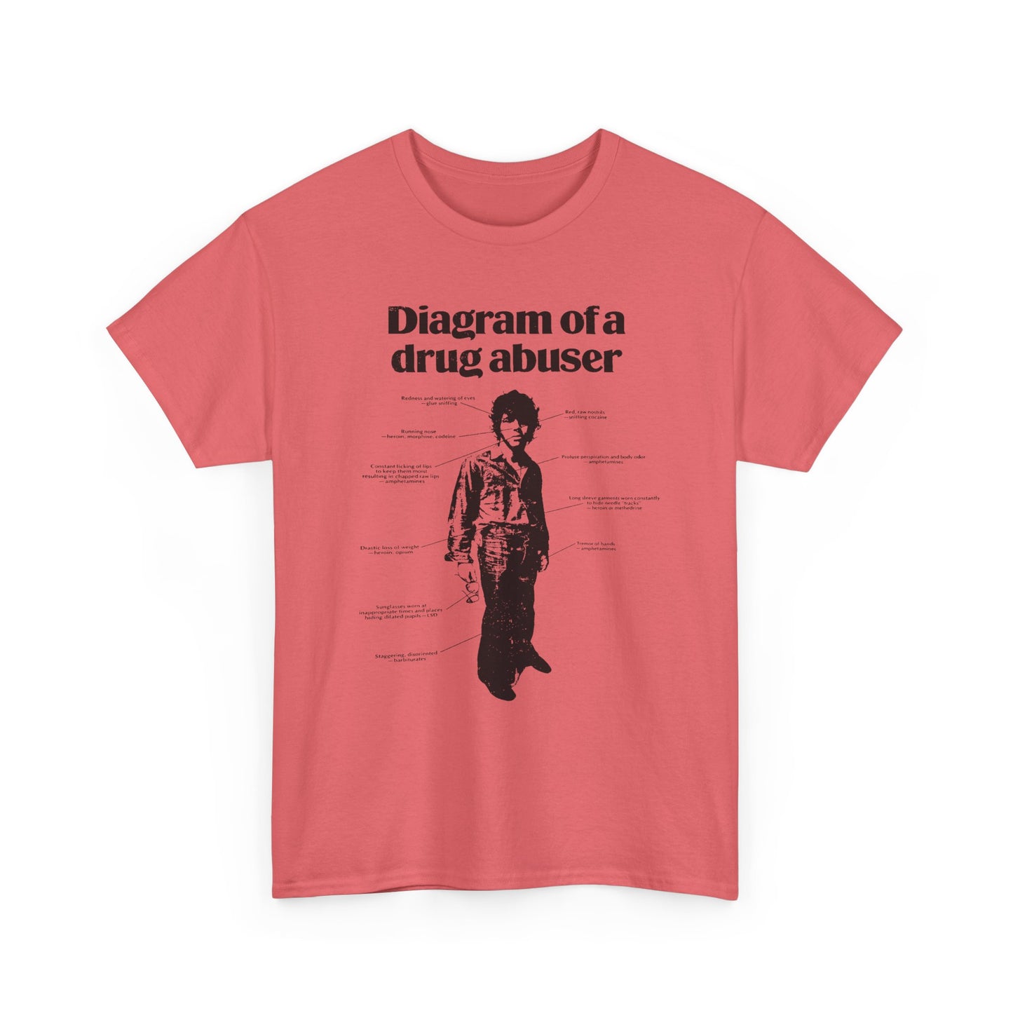 1970s diagram of a drug abuser tshirt