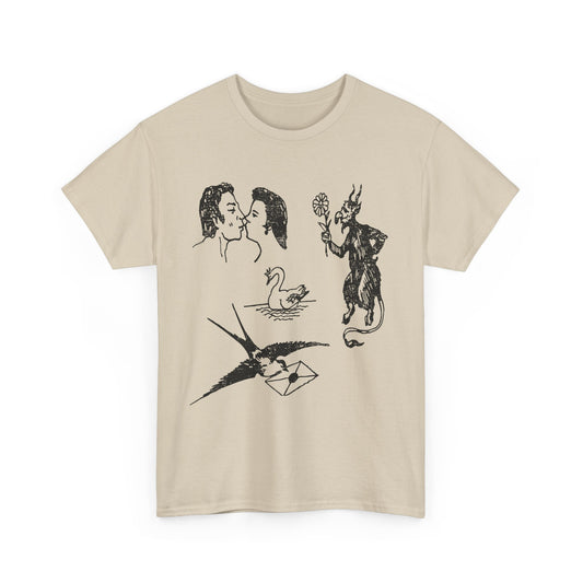 early twentieth century puzzle book symbols reproduction tshirt