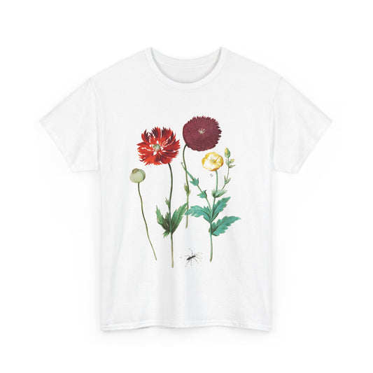 1613 vintage poppy lithograph reproduction tshirt