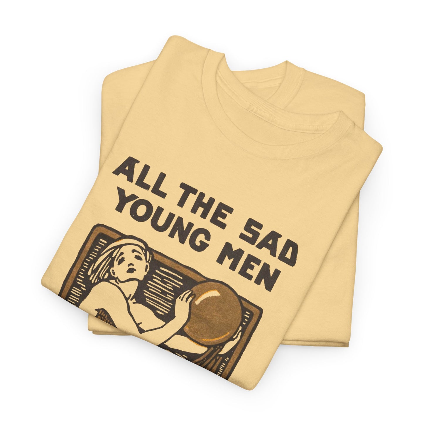 1926 f. scott fitzgerald book cover by cleo damianakes for all the sad young men tshirt