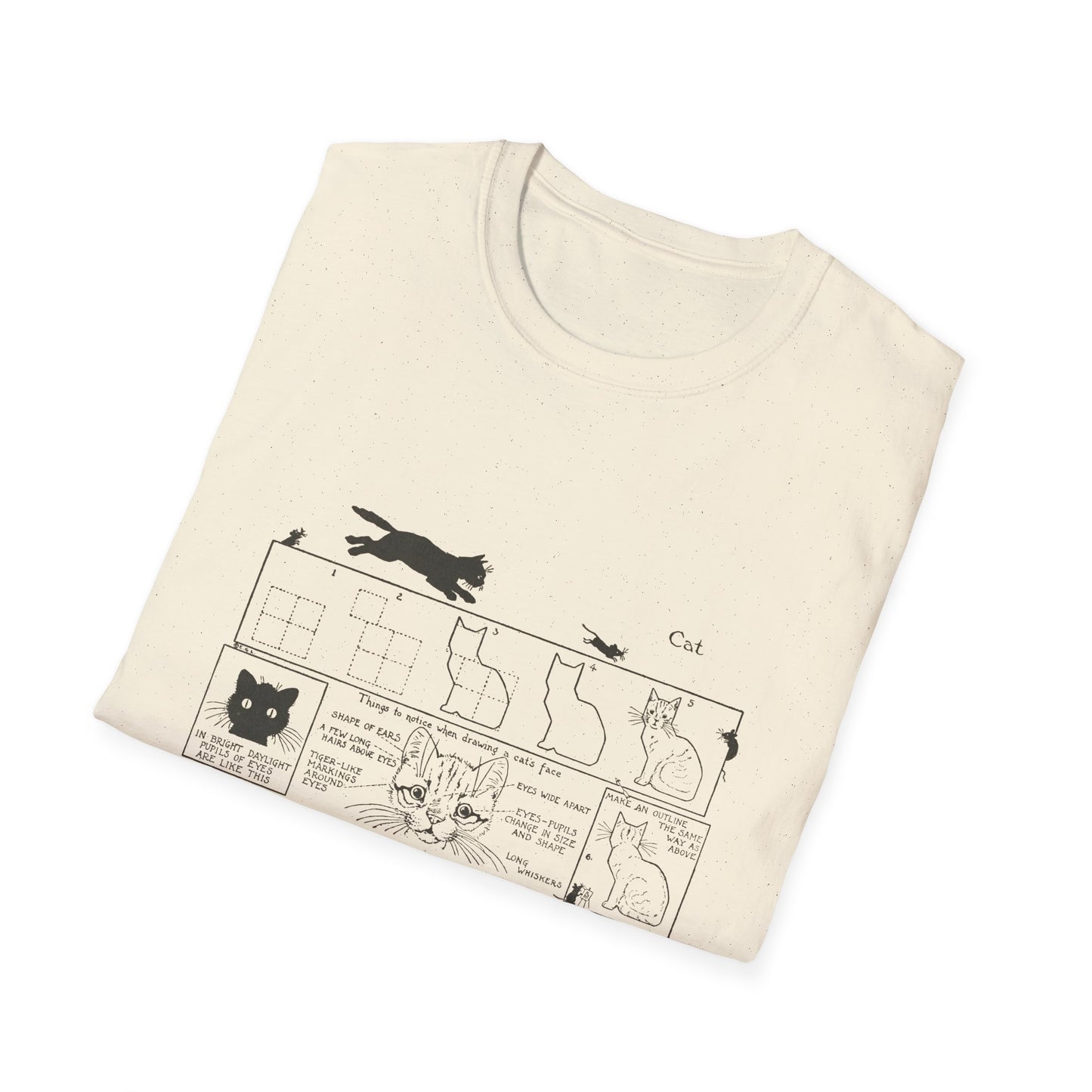 1913 book "what to draw and how to draw it" by edwin george lutz page 10 "cat" tshirt