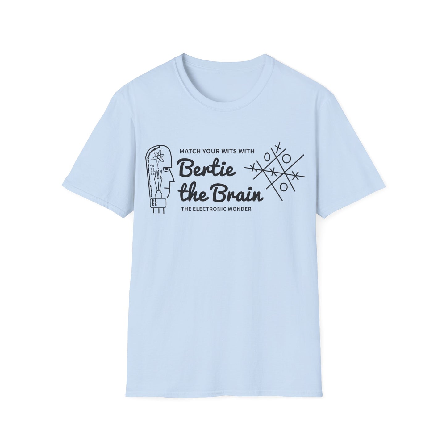 bertie the brain 1950 video game tshirt