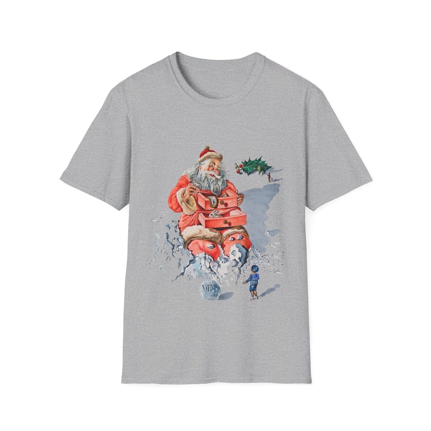 salvador dali's 1948 "santa with drawers" christmas card for hallmark tshirt