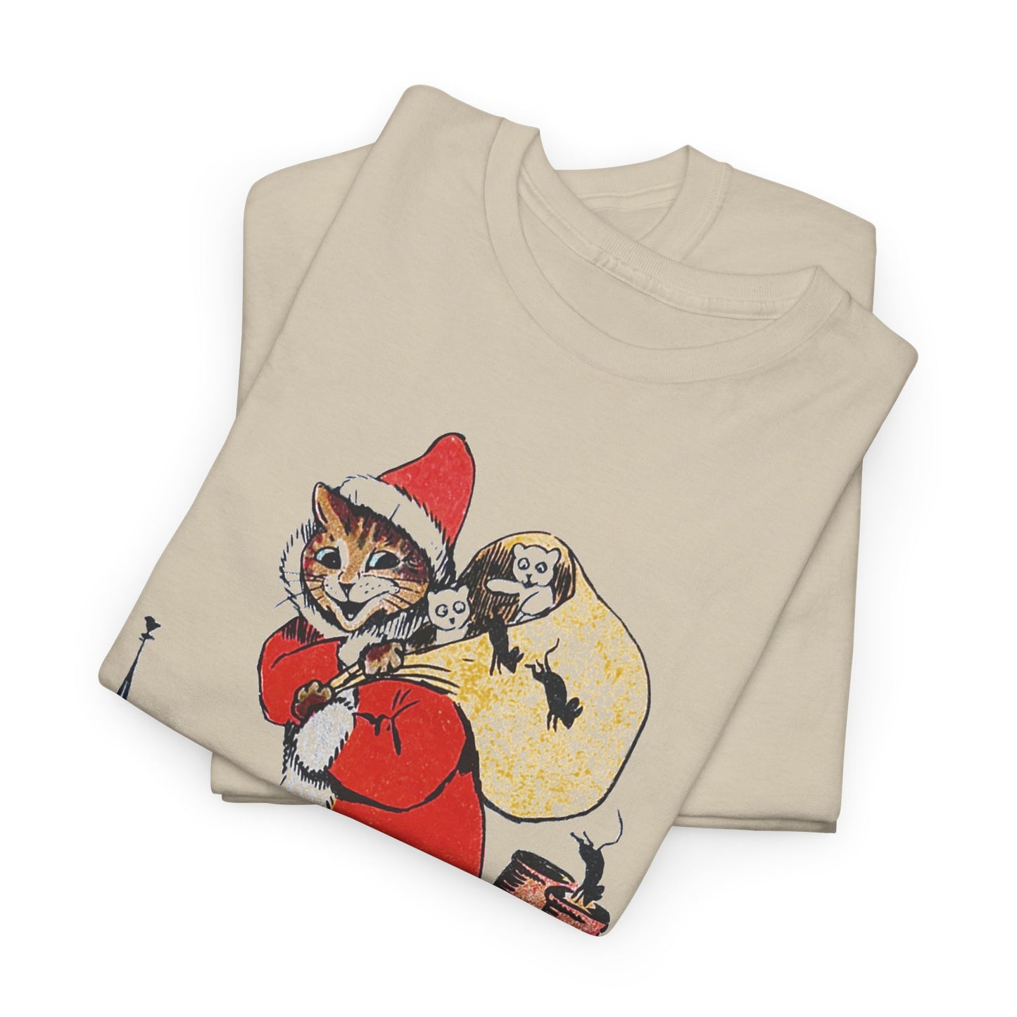 louis wain santa claus cat tshirt