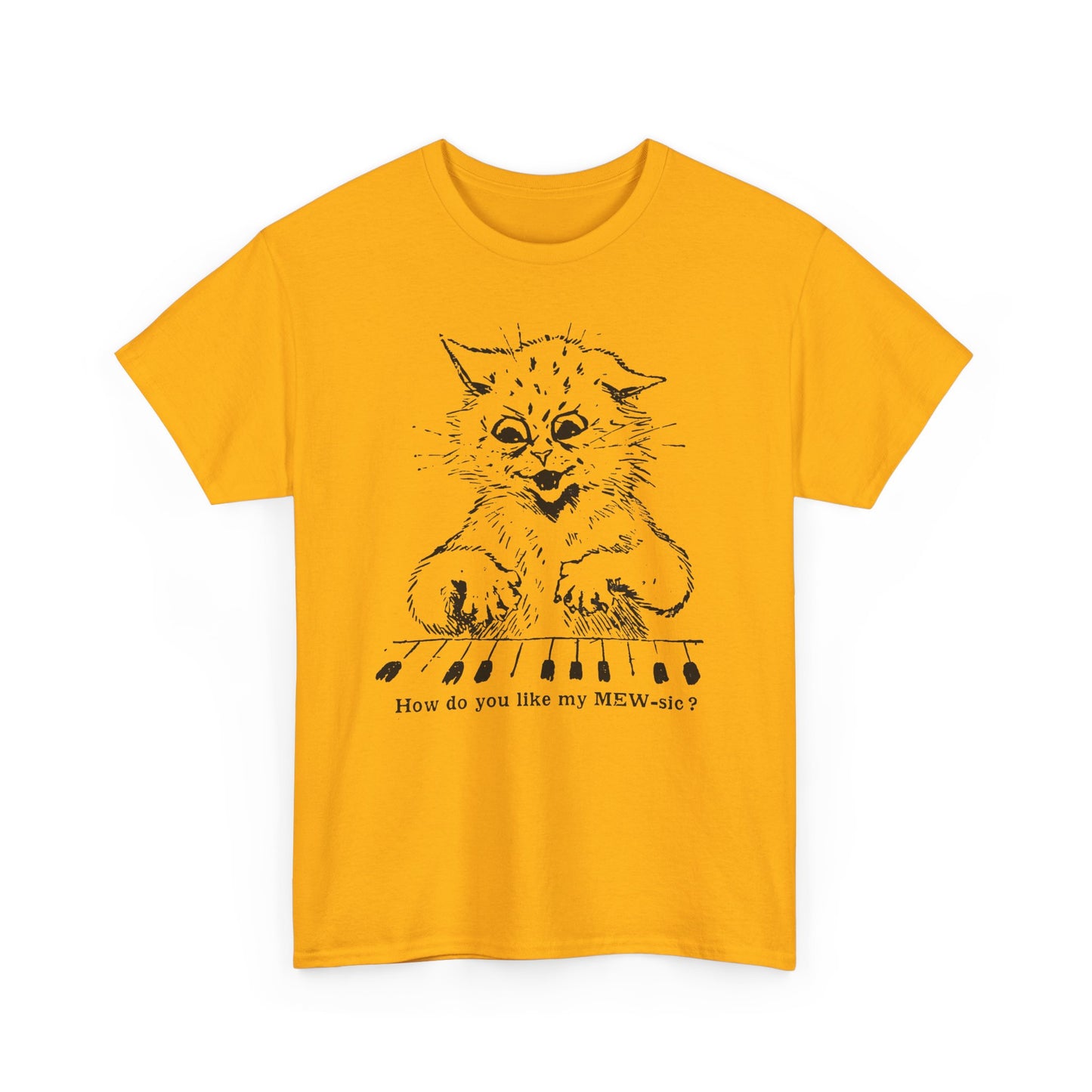 louis wain cat sketch how do you like my mew-sic? tshirt