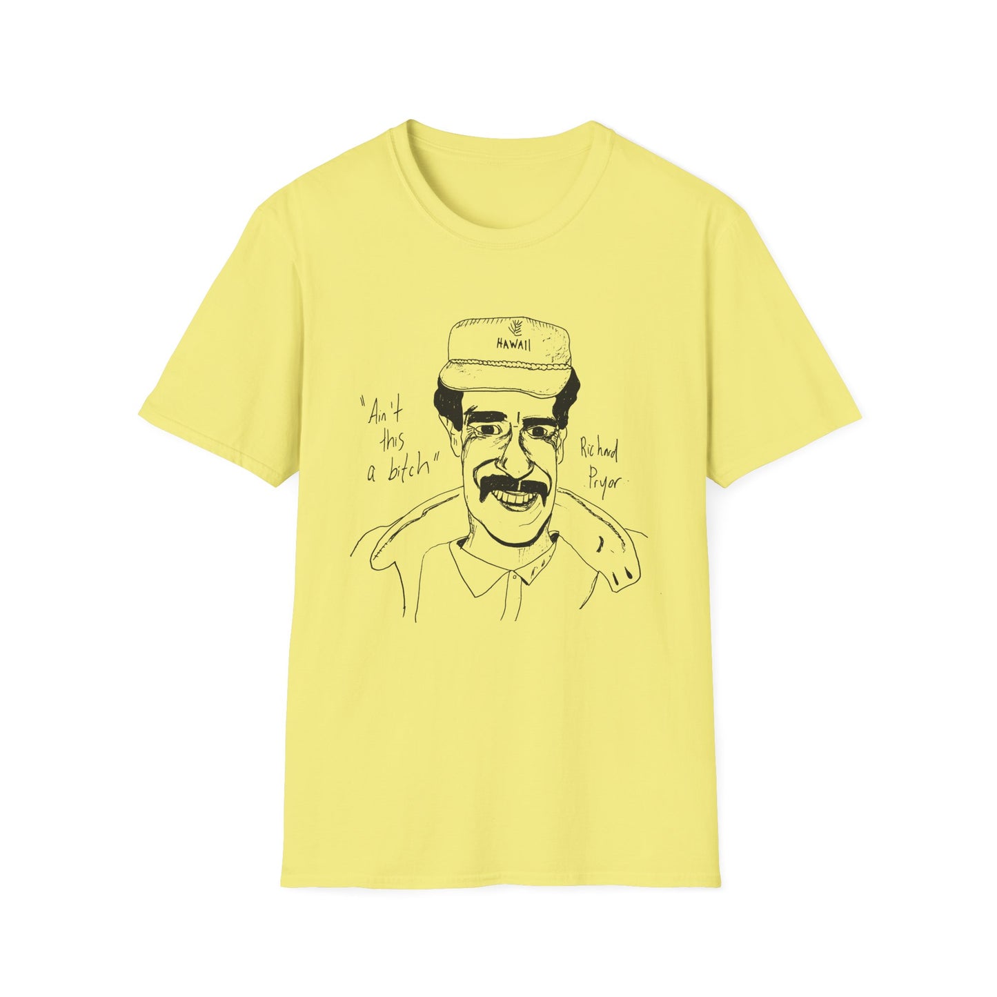 fan art and original drawing of a popular 1980s comedian ain't this a bitch tshirt