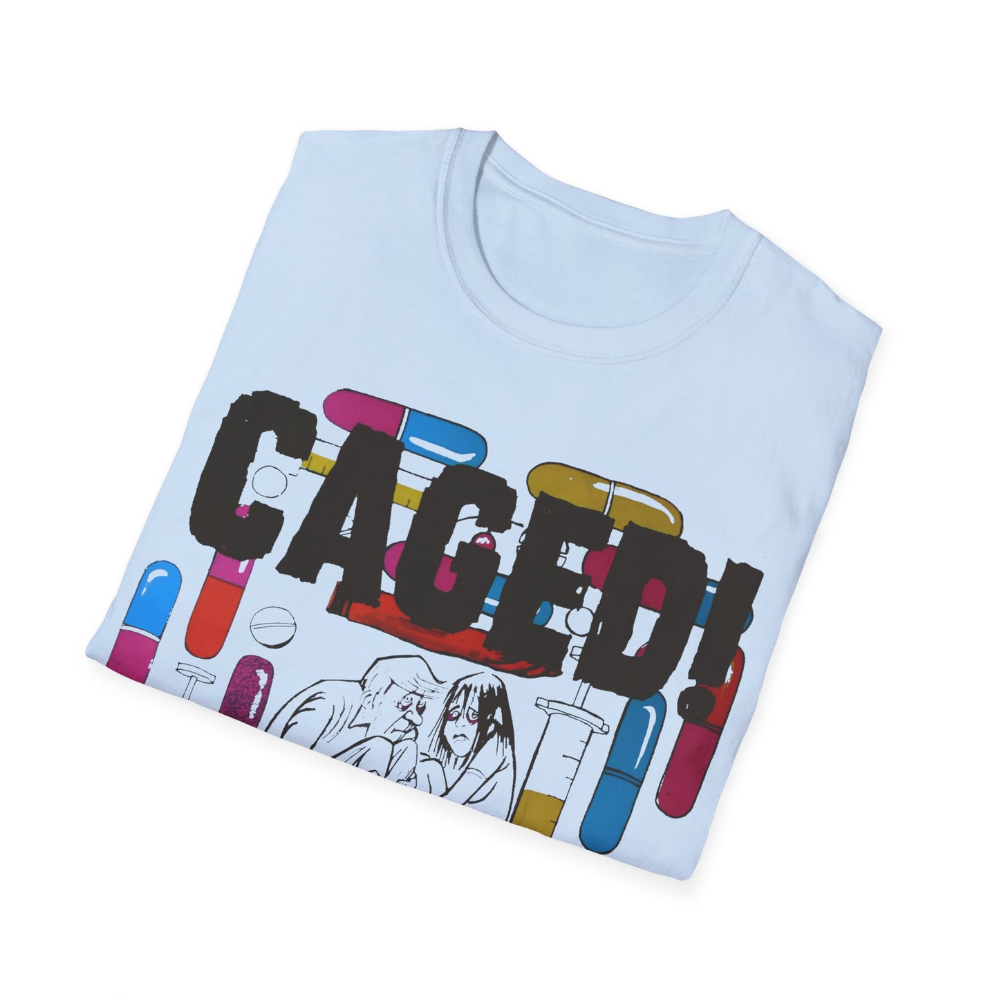 1960s/70s anti-drug poster tshirt "CAGED!" by smartset smarteen s.o.s tshirt