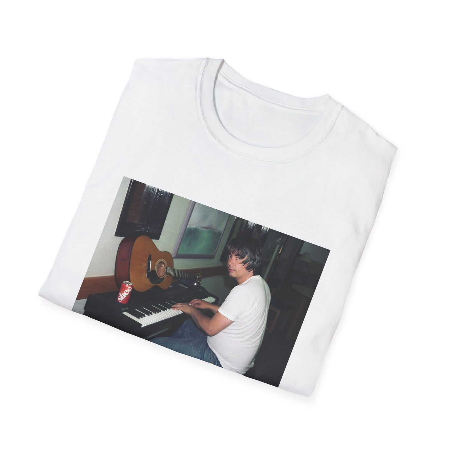 daniel johnston playing piano tshirt