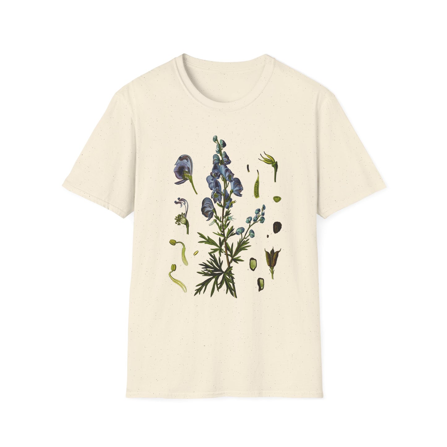 1887 wolf's bane aconitum napellus botanical print from kohler's plants by hermann adolph kohler tshirt