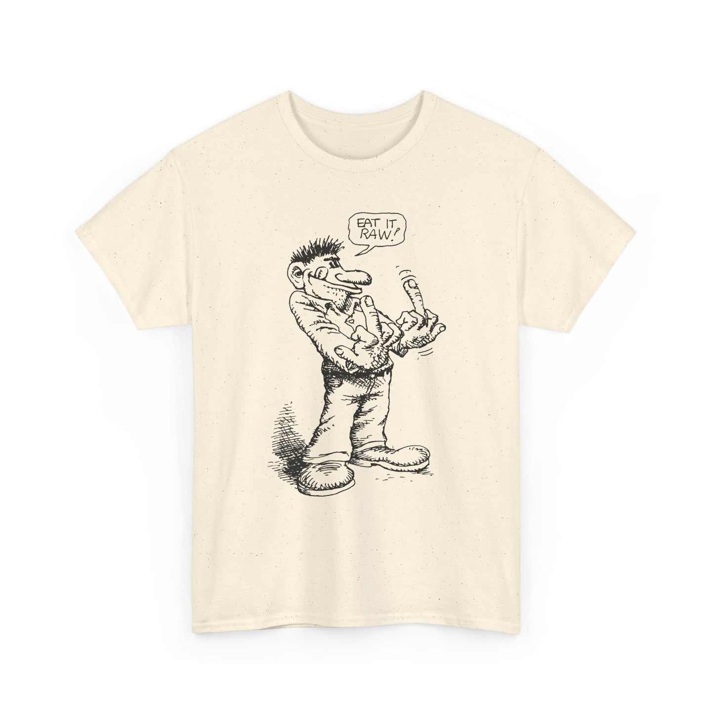 r. crumb eat it raw! double middle finger tshirt