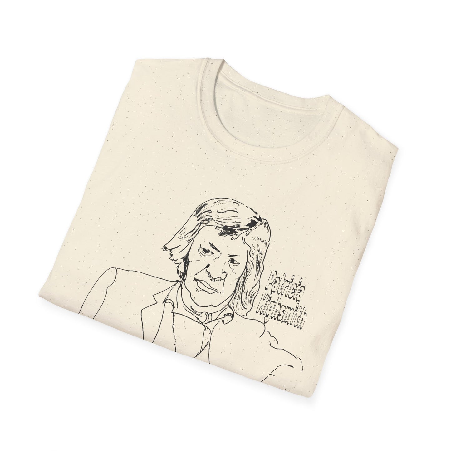 original drawing of patricia highsmith "I find the public passion for justice quite boring and artificial."