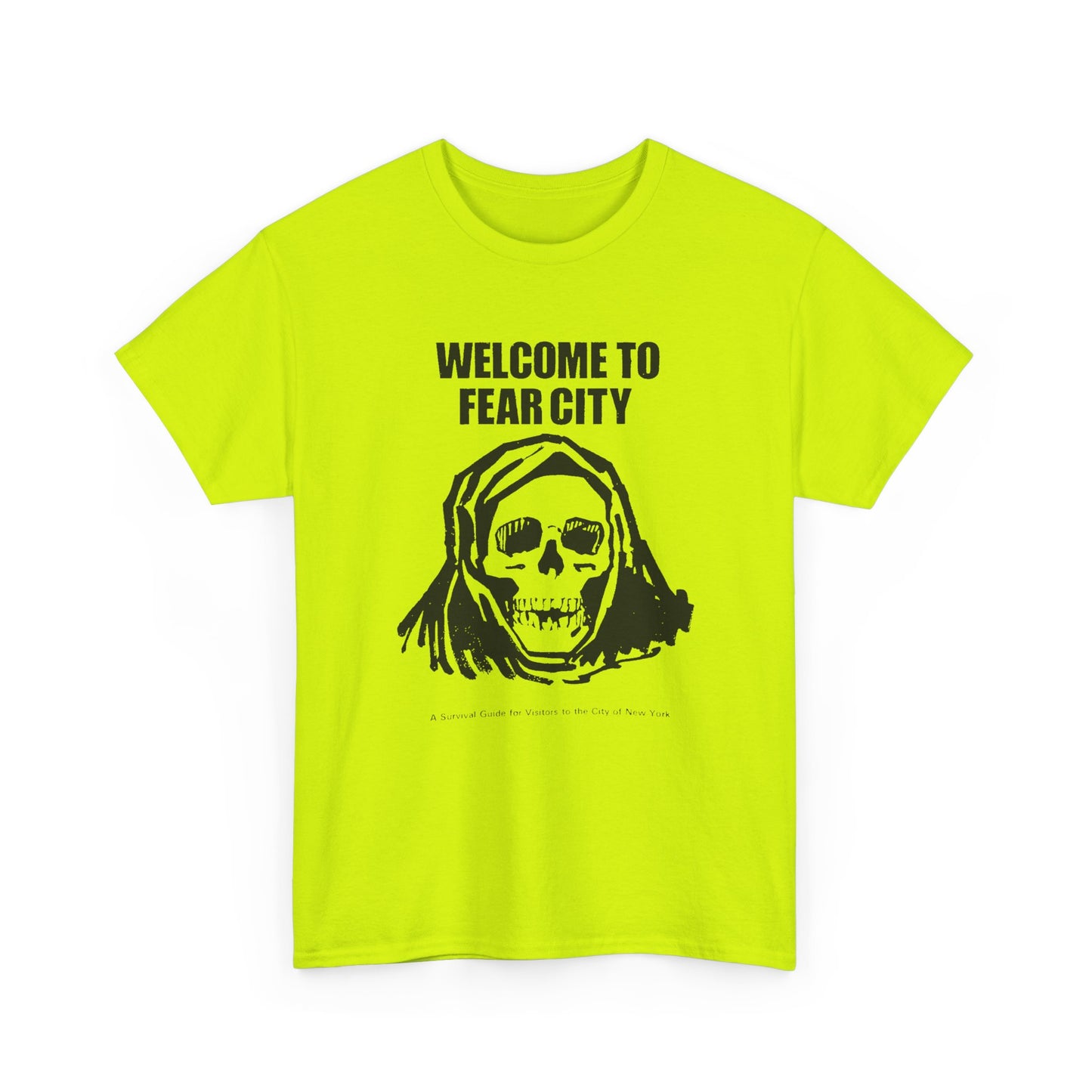 welcome to fear city 1975 new york pamphlet skull tshirt