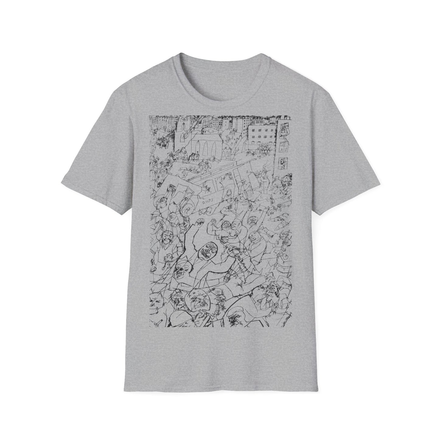 1919 george grosz drawing pandemonium on a tshirt, shipped from the UK