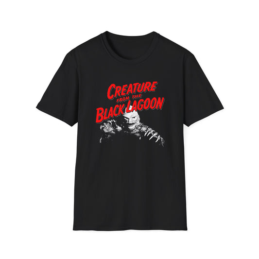 1954 creature from the black lagoon custom reproduction in red tshirt