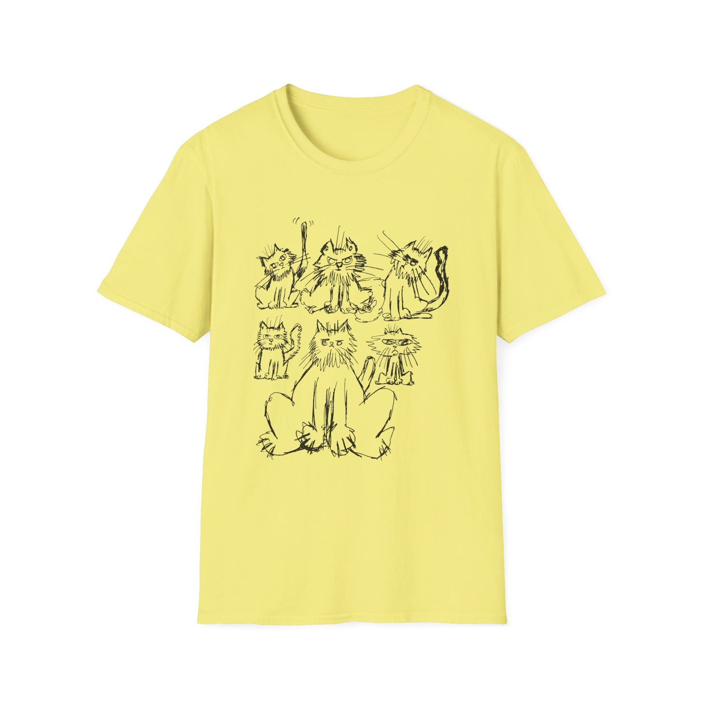 original drawing six cats tshirt