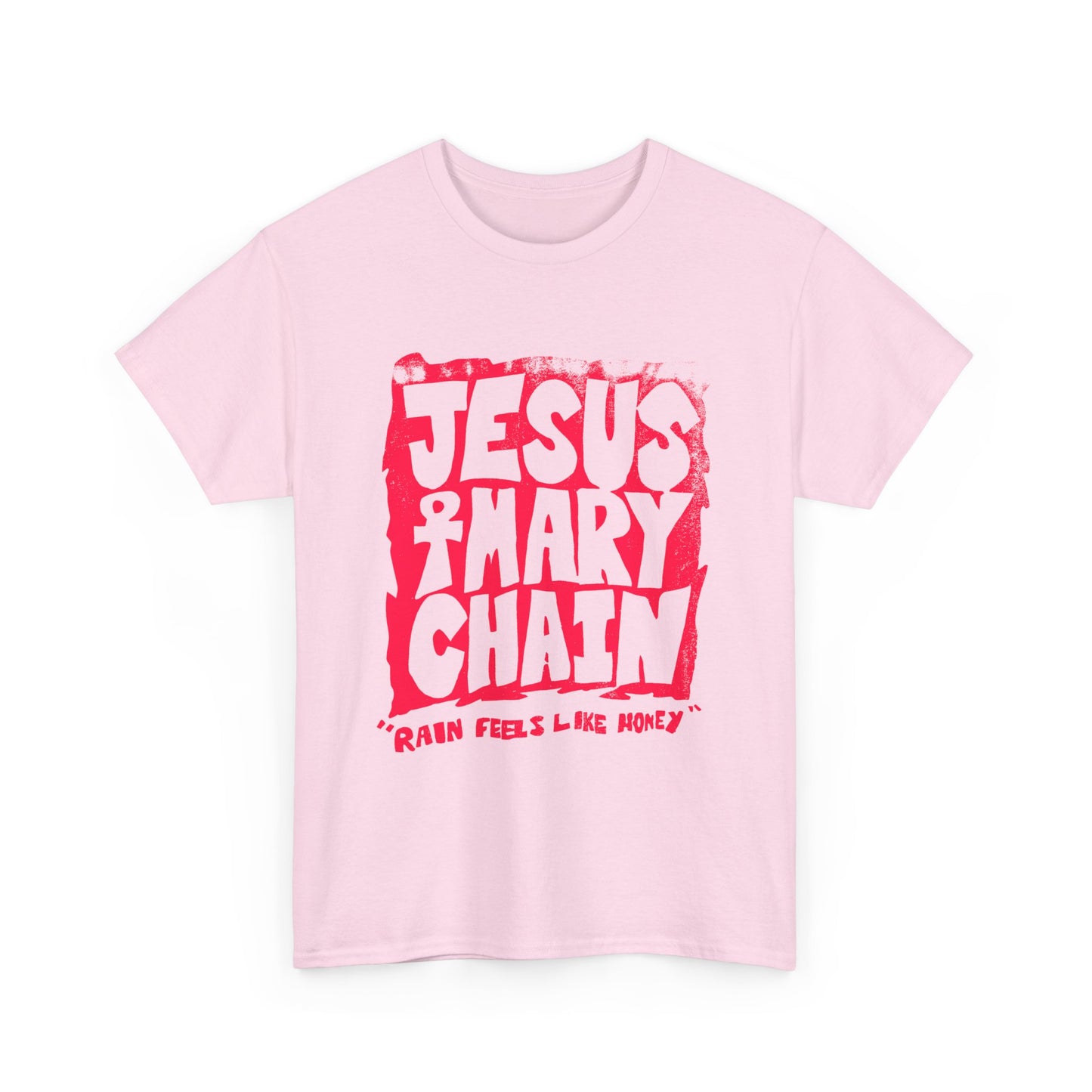 vintage jesus and mary chain rain feels like honey reproduction in red tshirt