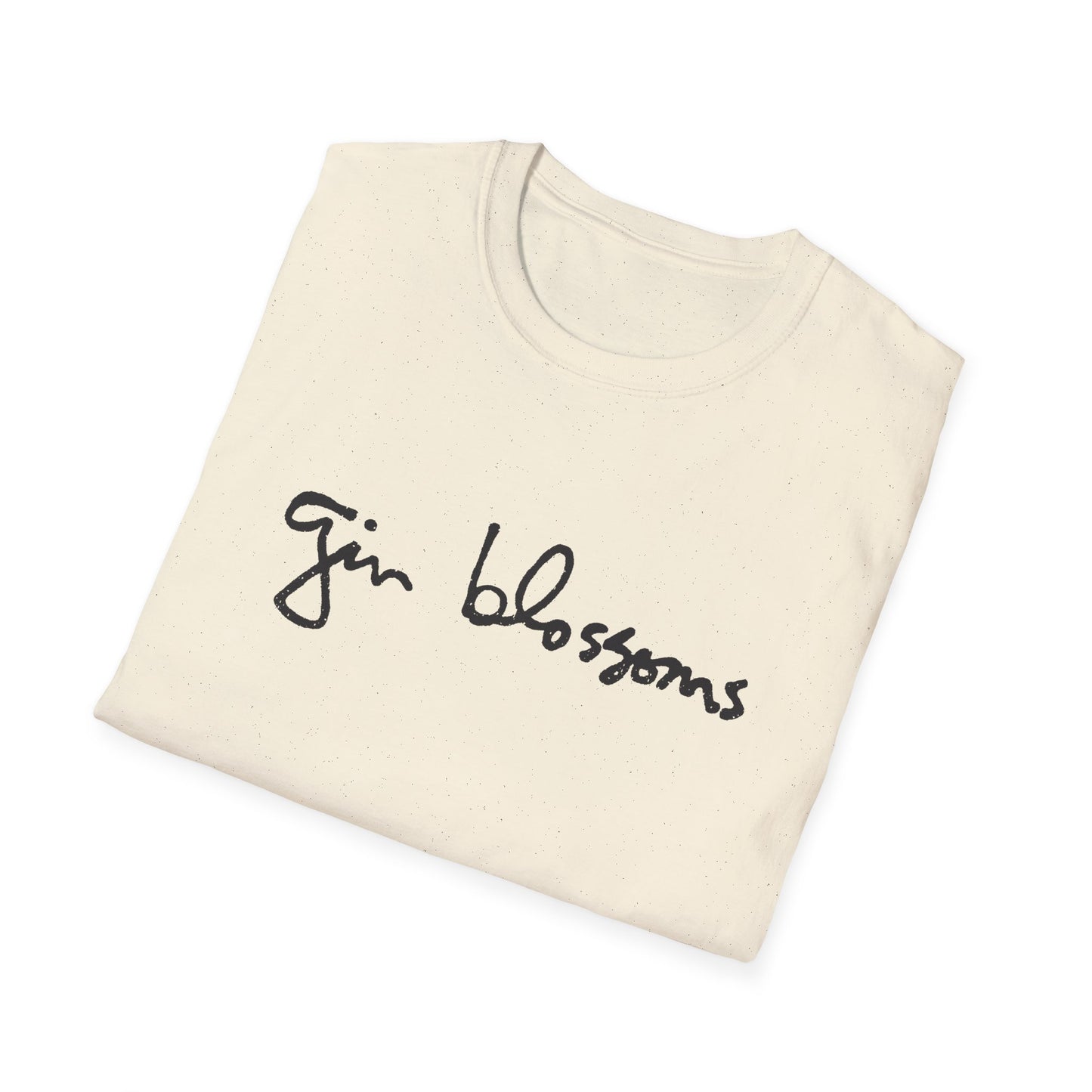 gin blossoms logo in black tshirt