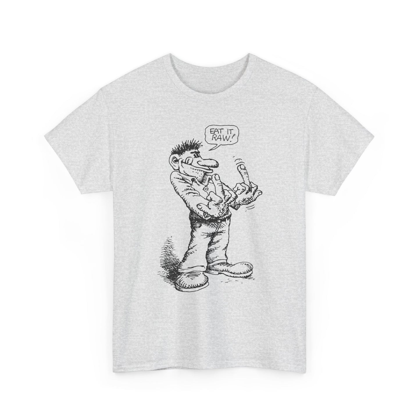 r. crumb eat it raw! double middle finger tshirt