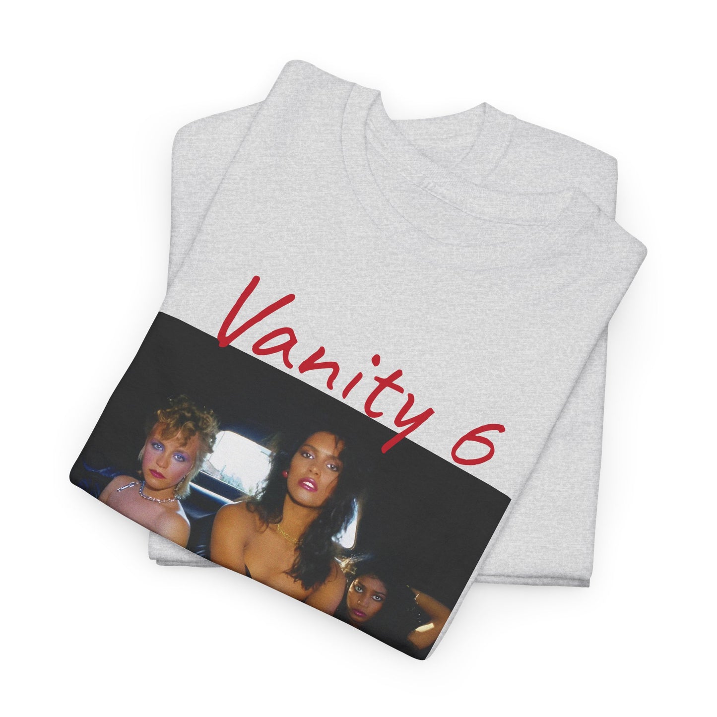 vanity 6 in a limousine tshirt