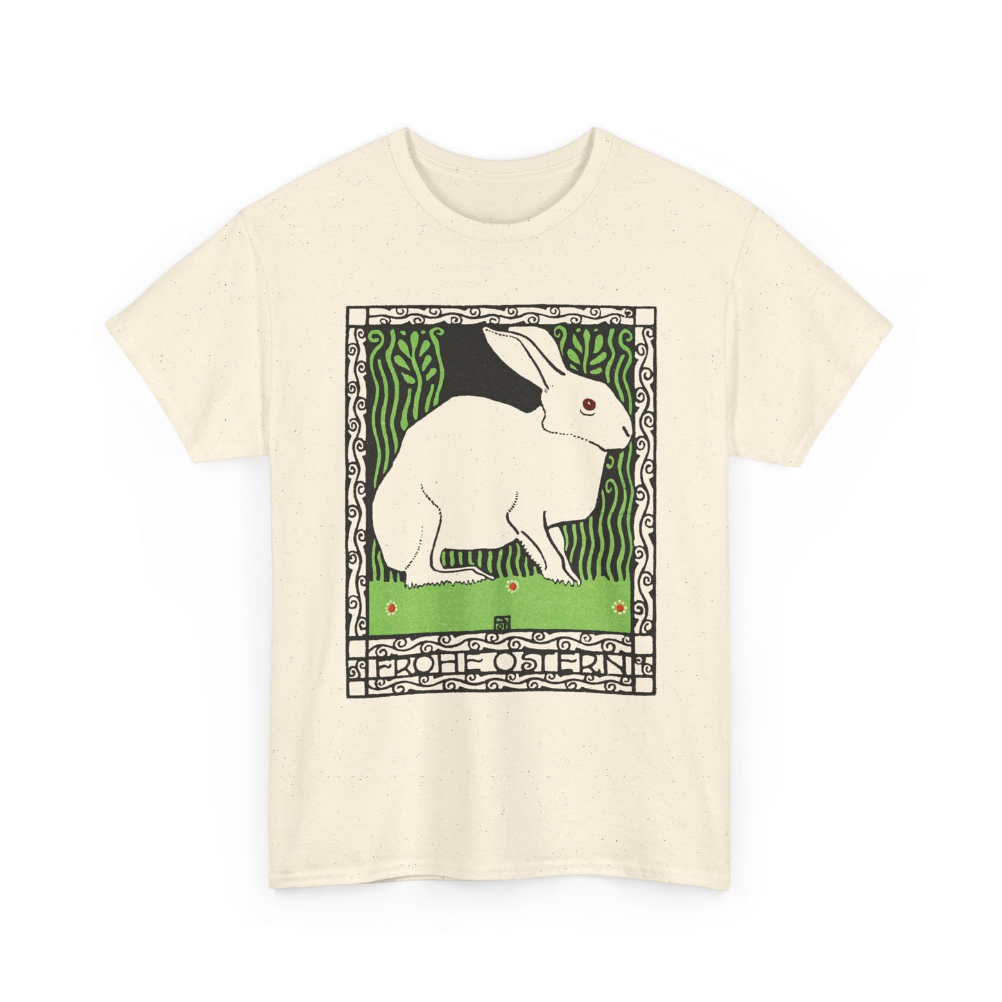 1909 josef von diveky happy easter (frohe ostern) color lithograph bunny reproduction tshirt