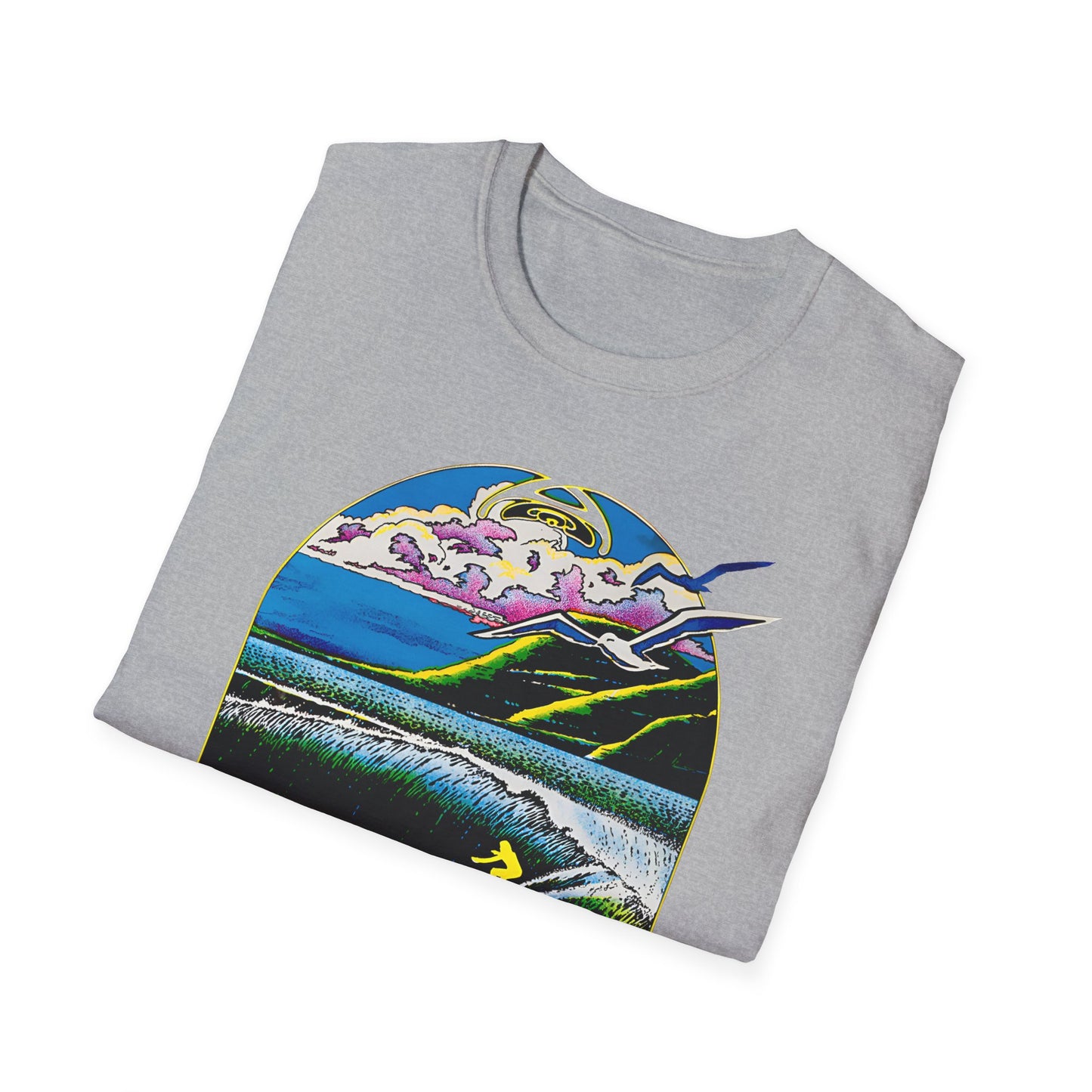 1976 surf rider psychedelic black light poster tshirt