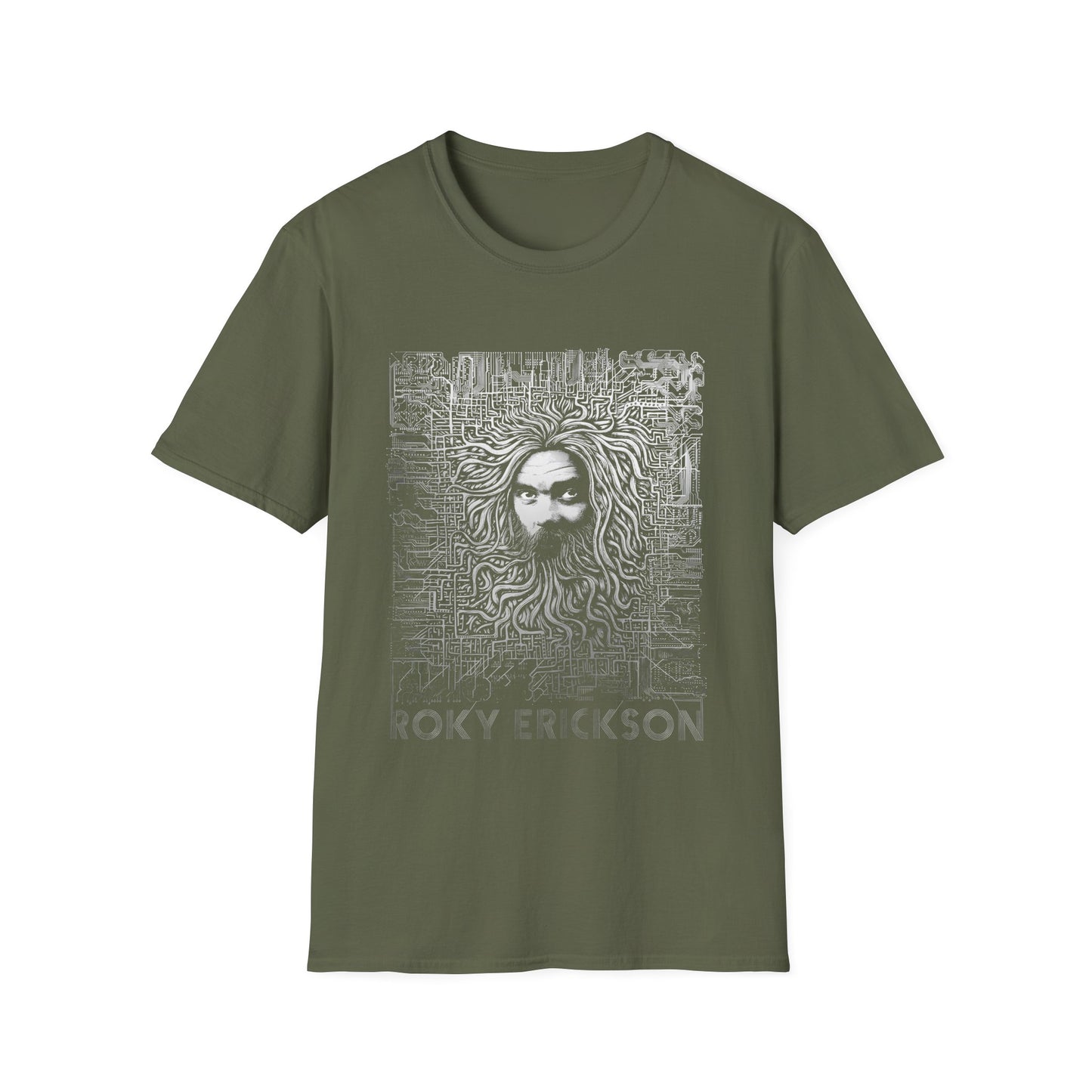 roky erickson tour poster in white tshirt