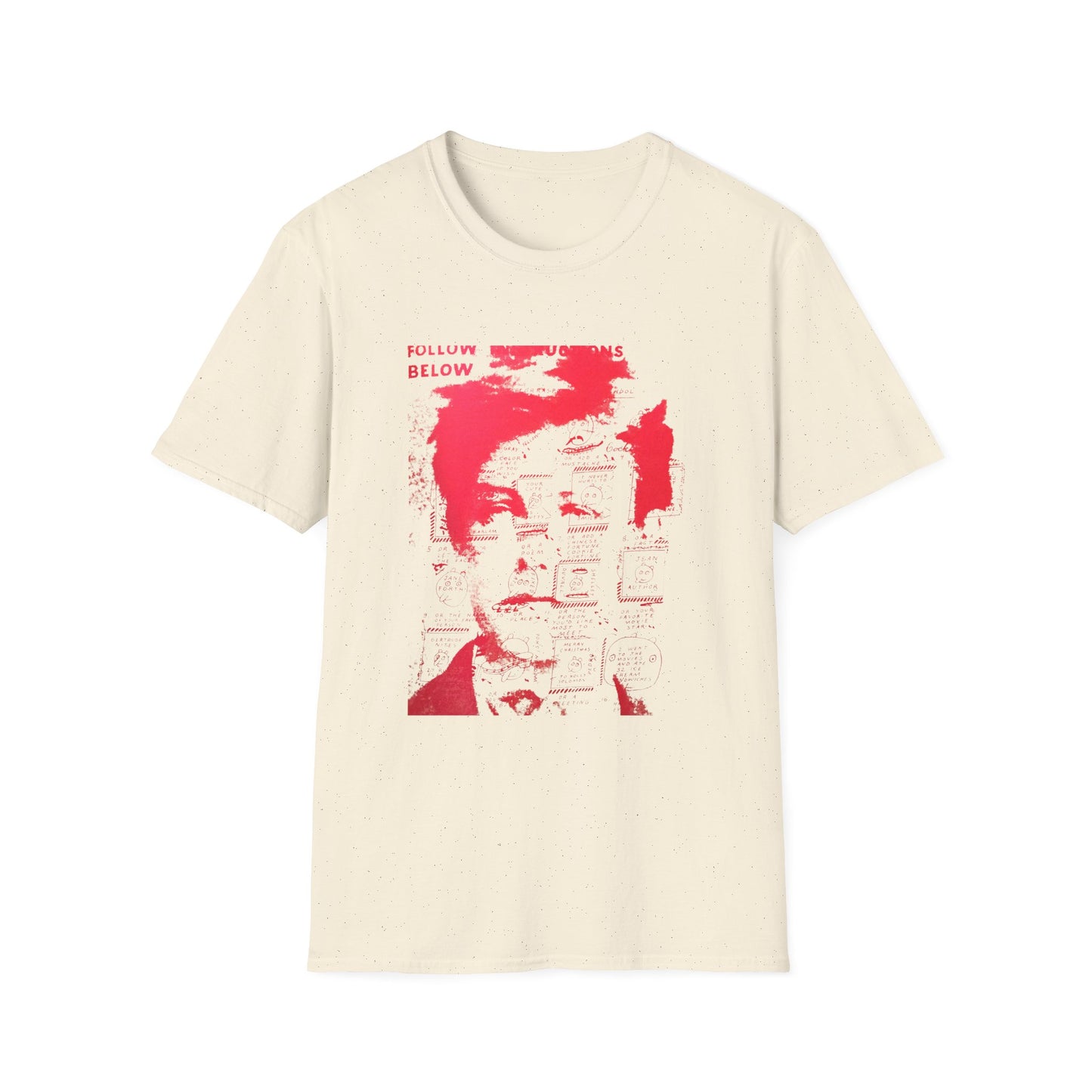 ray johnson arthur rimbaud art in red tshirt