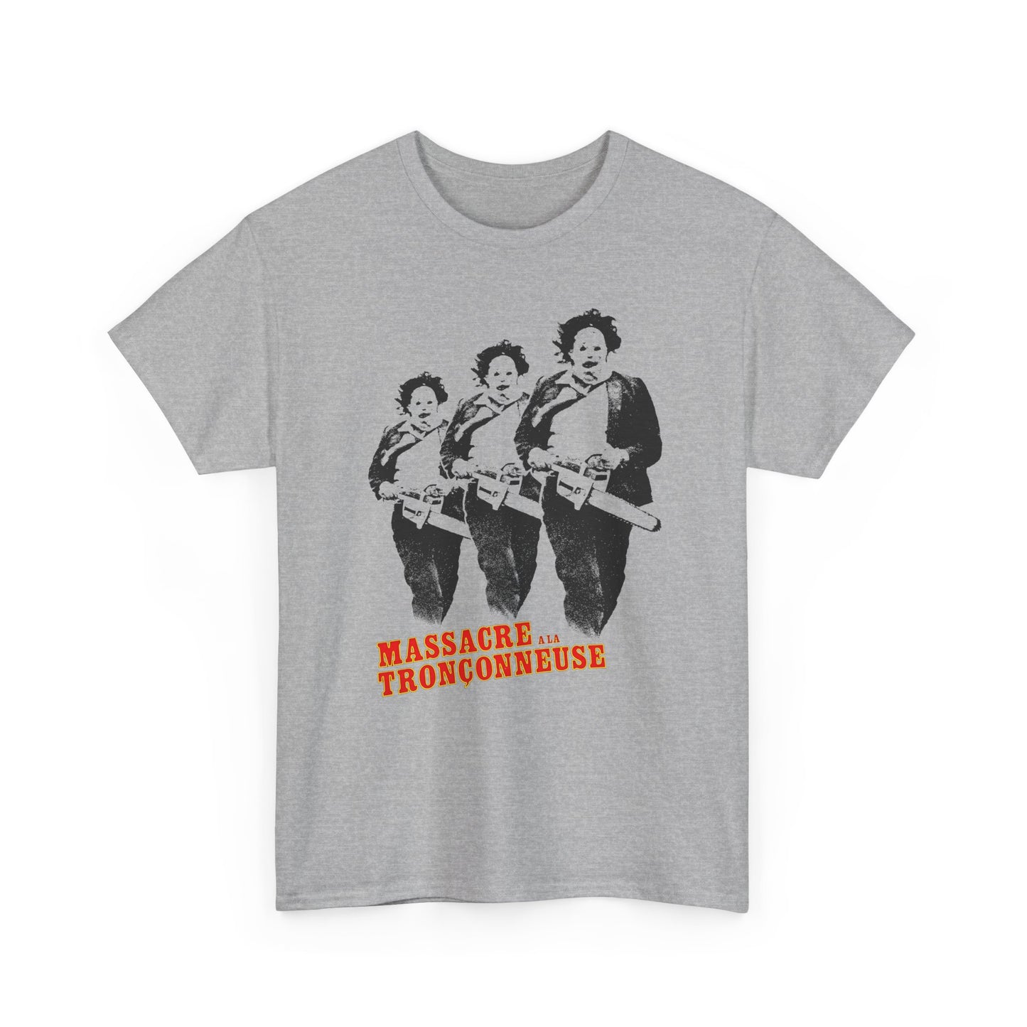 1974 the texas chainsaw massacre french film poster after 5 year ban in france tshirt