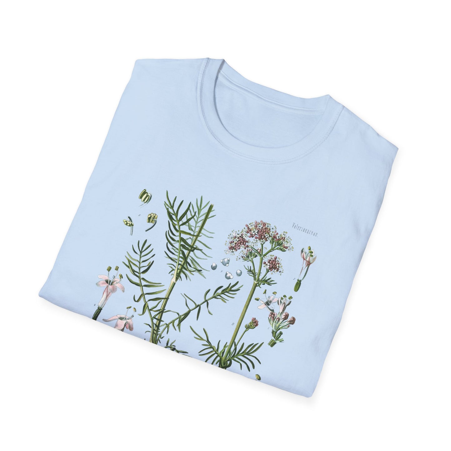 1887 valerian herb valeriana officinalis botanical print from kohler's plants by hermann adolph kohler tshirt