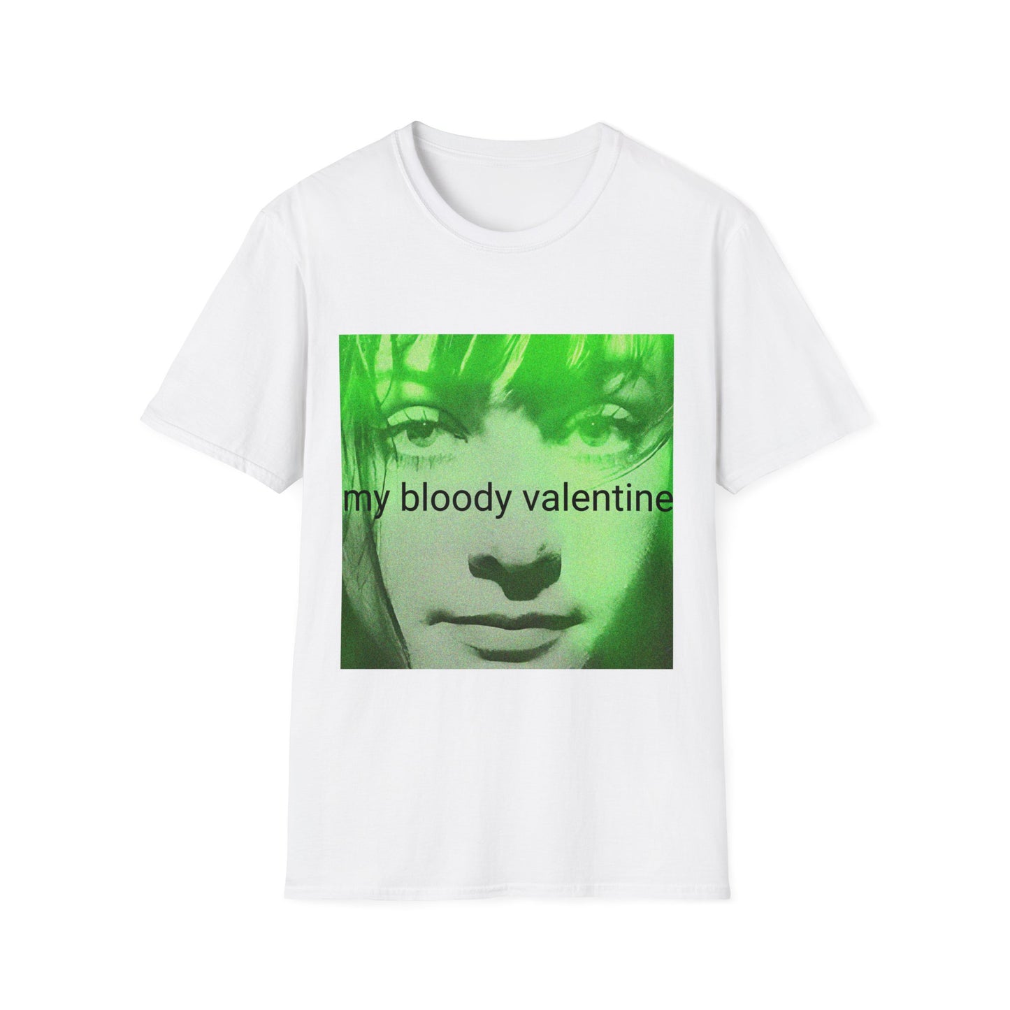 my bloody valentine belinda butcher close up in green tshirt