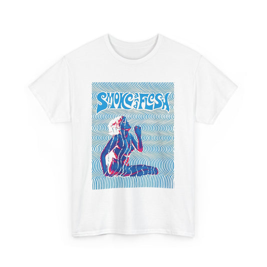 1960s psychedelic poster smoke and flesh reproduction tshirt
