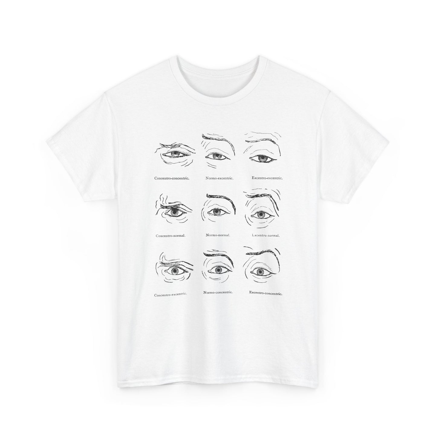 1886 human eye expressions chart tshirt