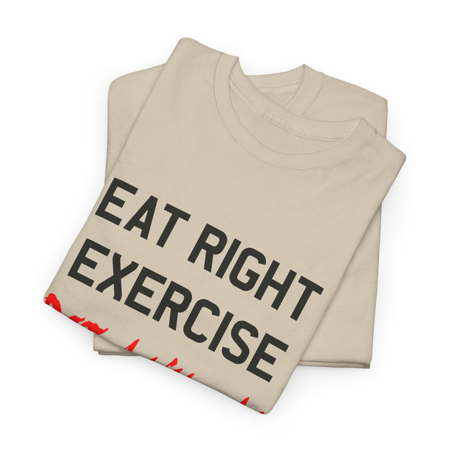 90s vintage graphic eat right die anyway reproduction tshirt