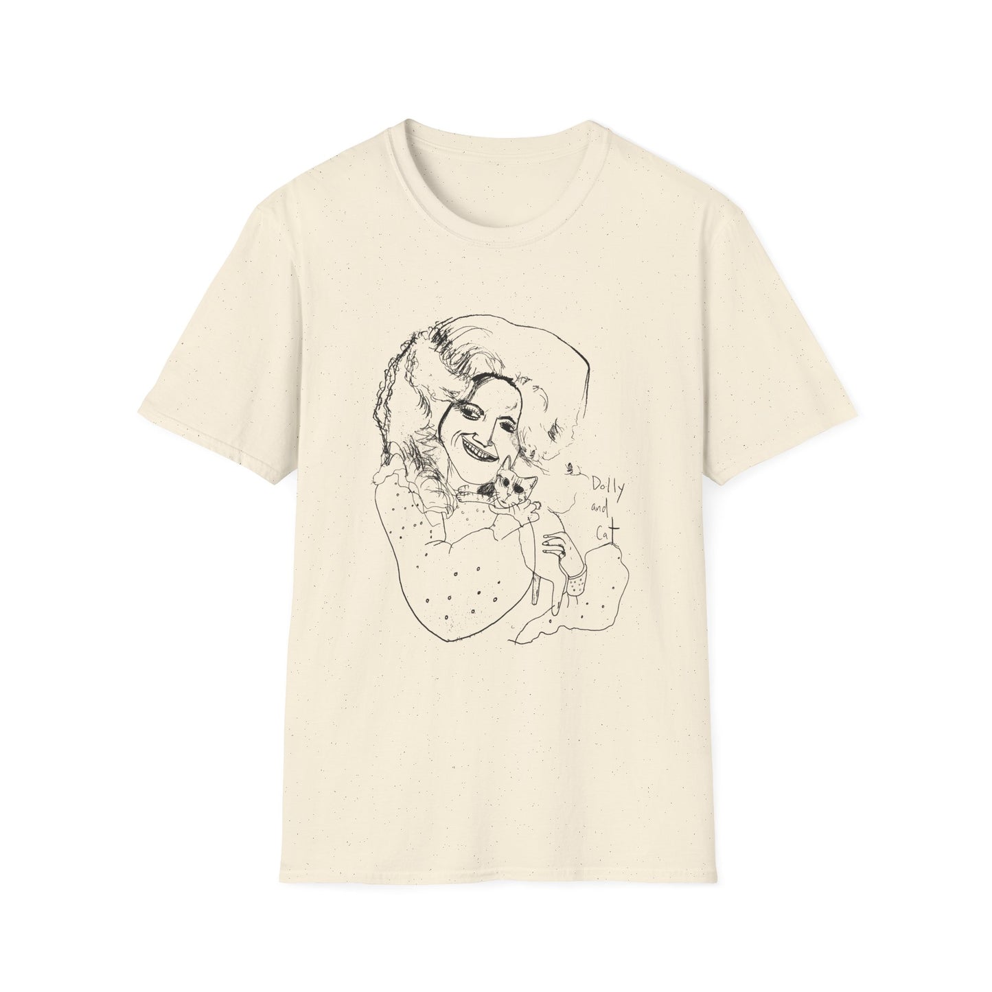 dolly and cat drawing tshirt