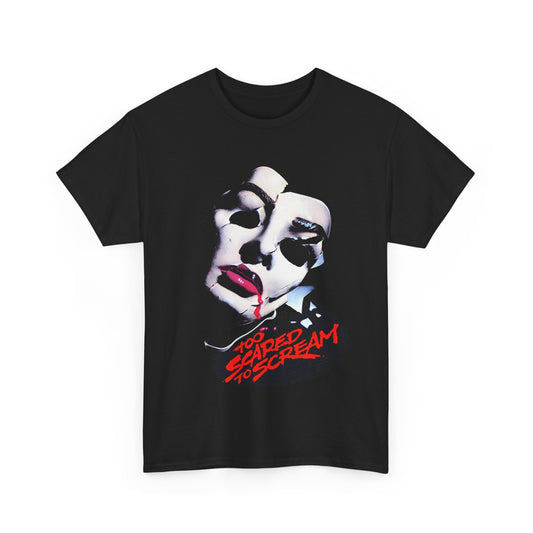 1984 too scared to scream movie poster tshirt