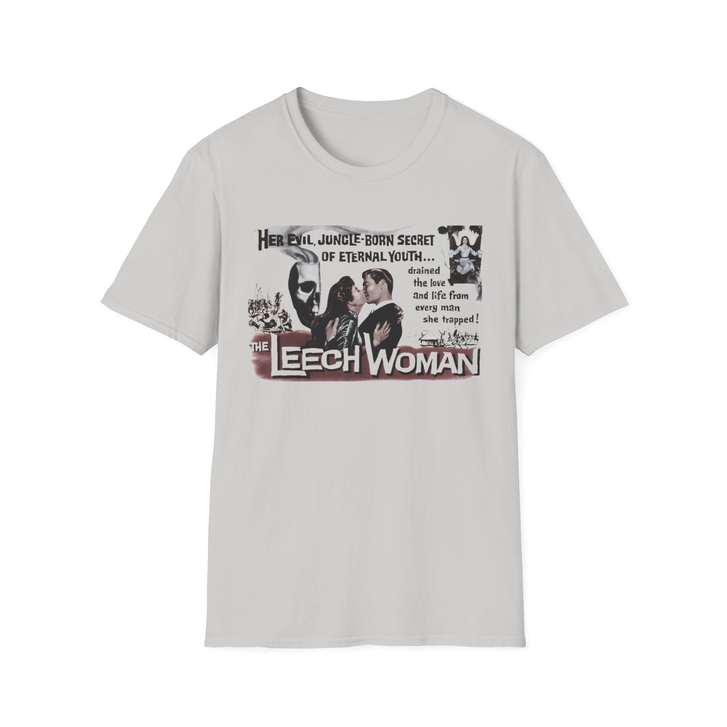 1960 low budget horror rejuvenation film the leech woman movie poster tshirt