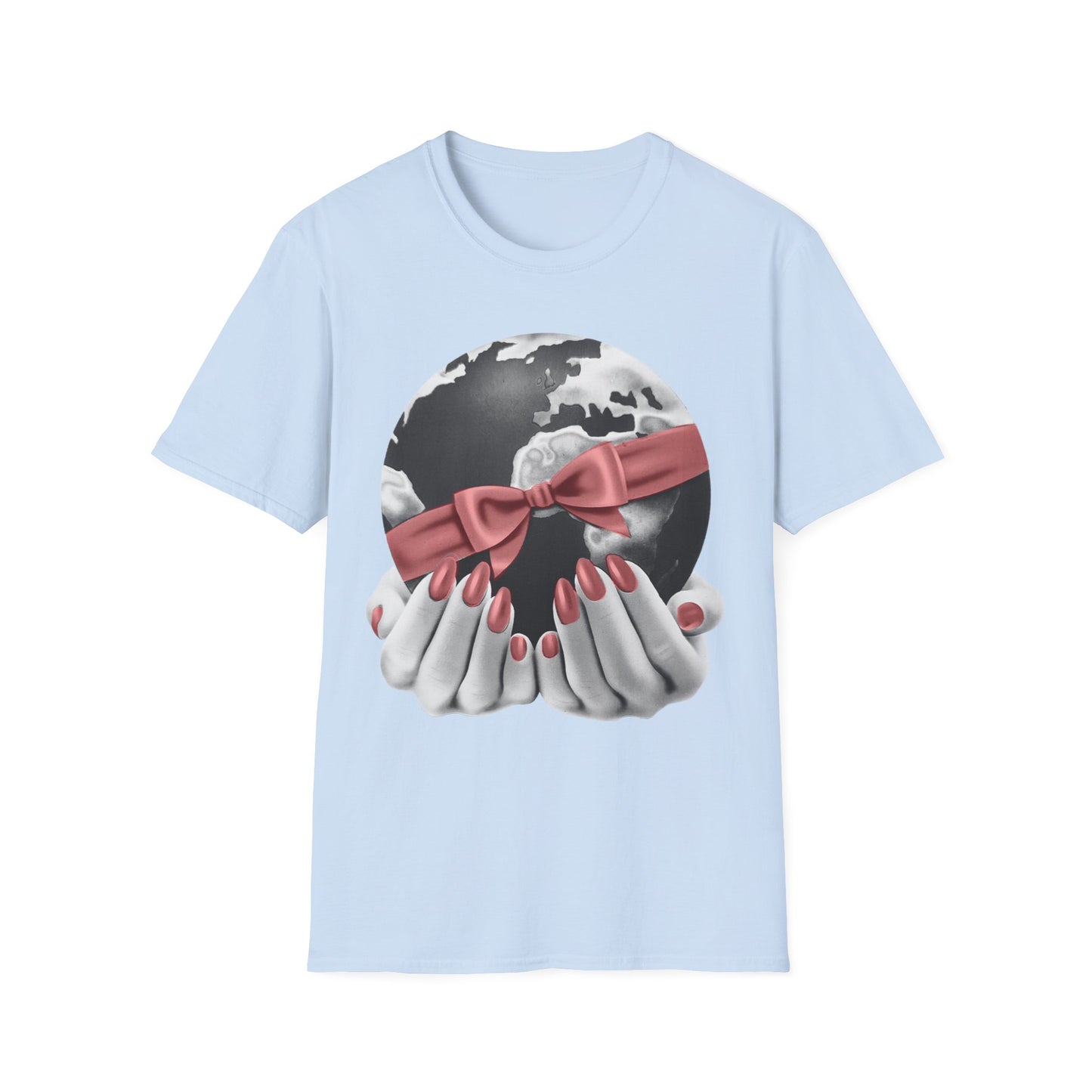 i'd give you the world 1980s graphic from a greeting card red nail version tshirt