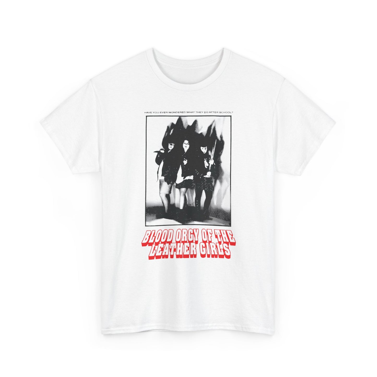 blood orgy of the leather girls 1988 sexploitation horror film tshirt