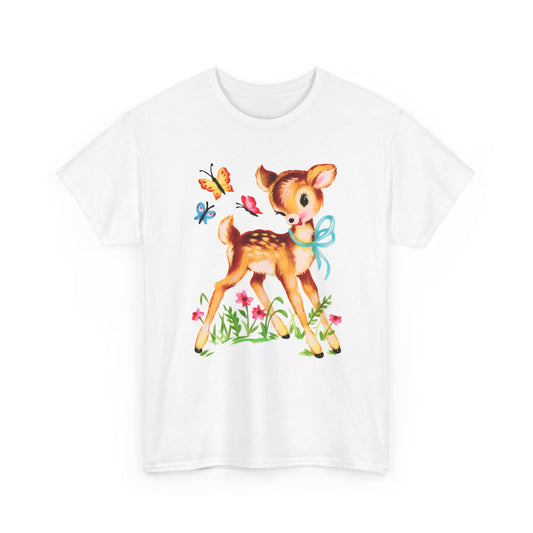 vintage cute baby deer reproduction tshirt