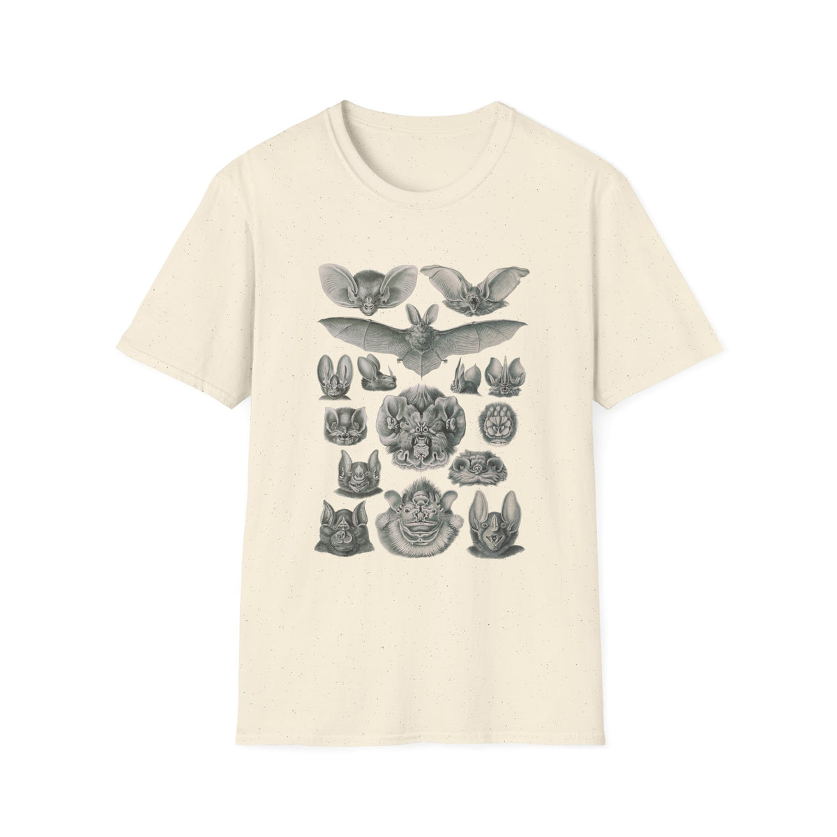 1904 chiroptera (fledertiere) bata print by adolf giltsch after sketch by ernst haeckel from art forms of nature tshirt