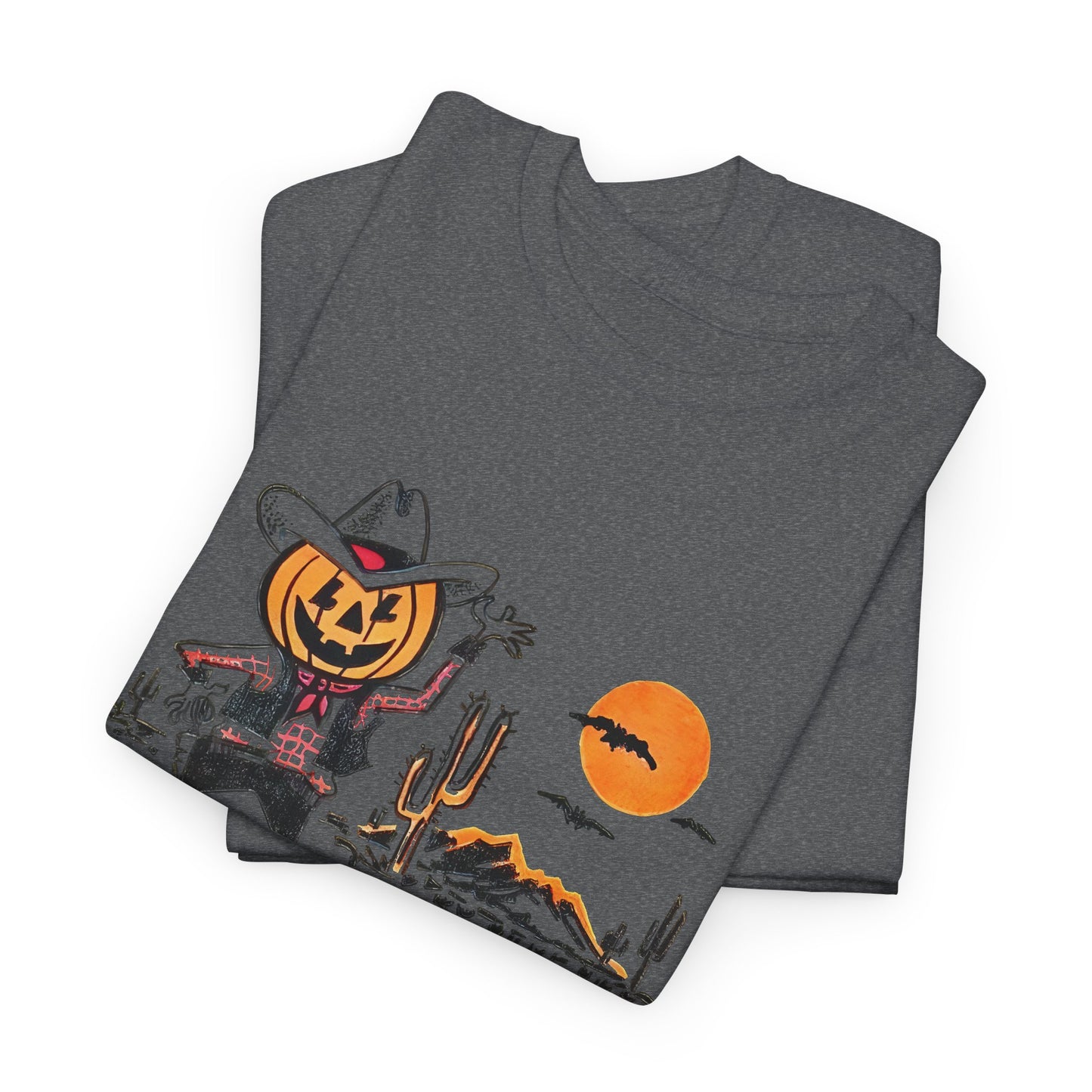 vintage trick or treat bag cowboy pumpkin graphic reproduction tshirt