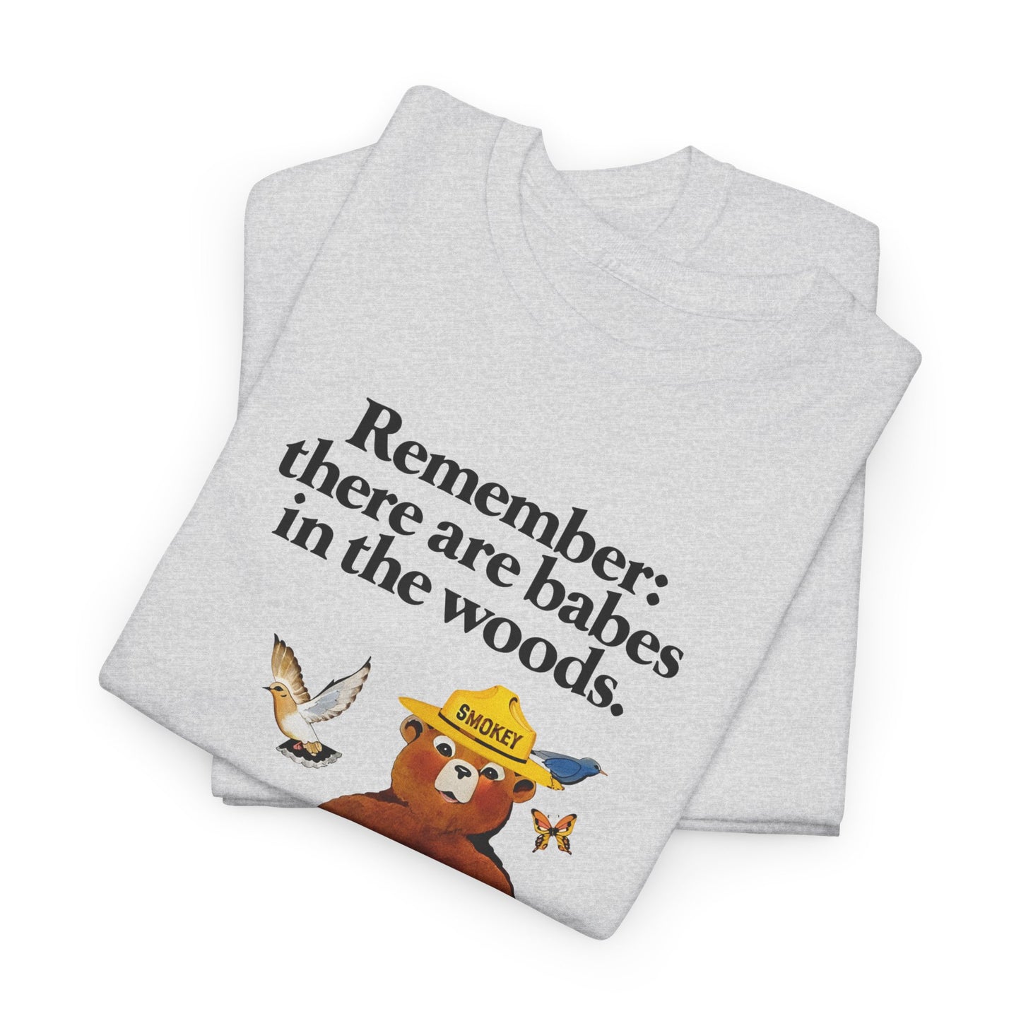 vintage smokey the bear babes in the woods reproduction tshirt