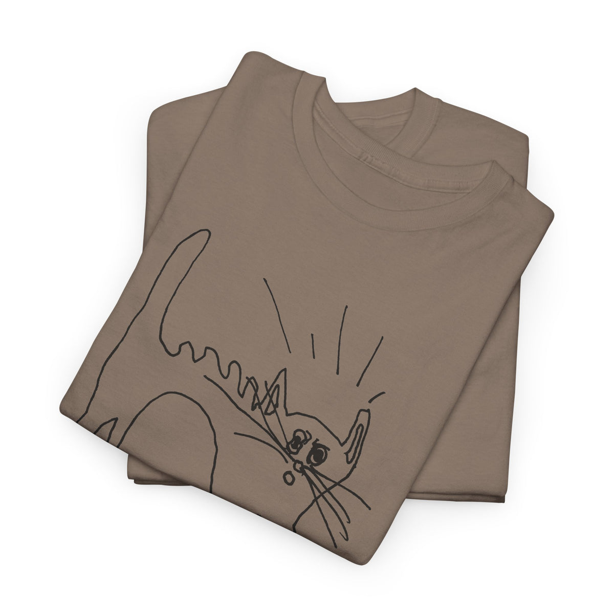 original drawing of a very spooked cat tshirt