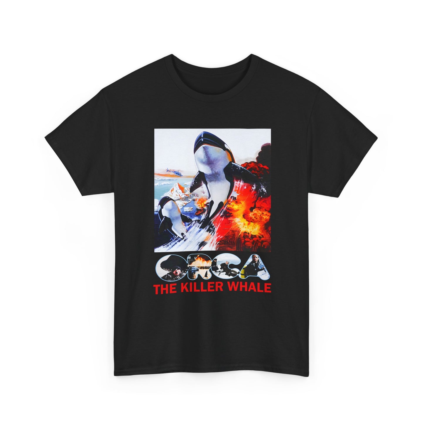 1977 orca the killer whale japanese movie poster custom edit with english title tshirt